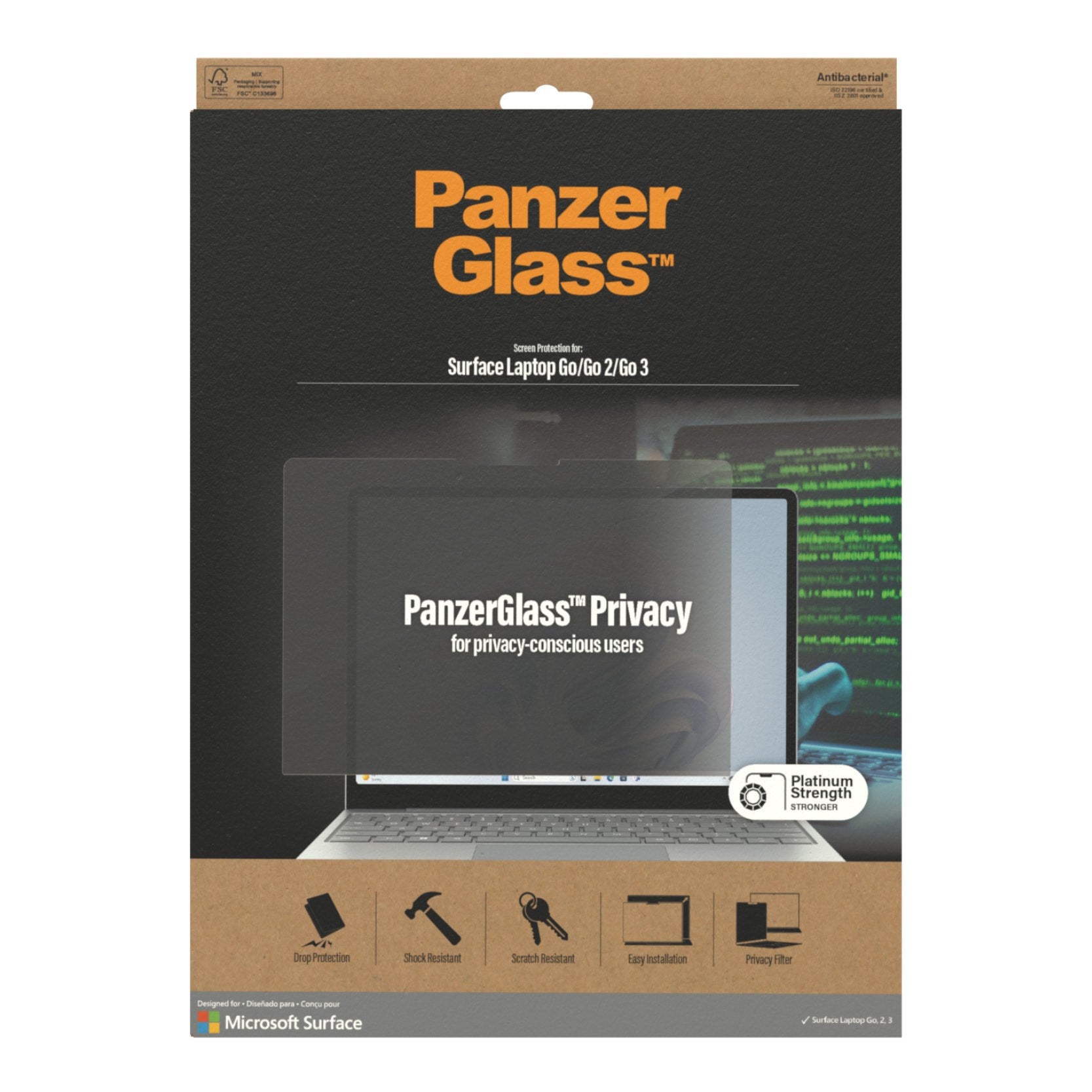 PanzerGlass® Privacy Displayschutz Microsoft Surface Laptop Go 2 | Go